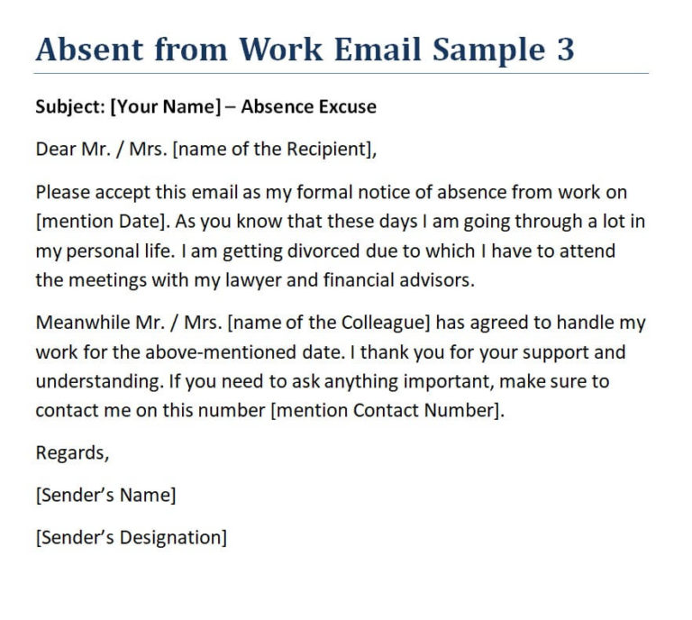 absence email english