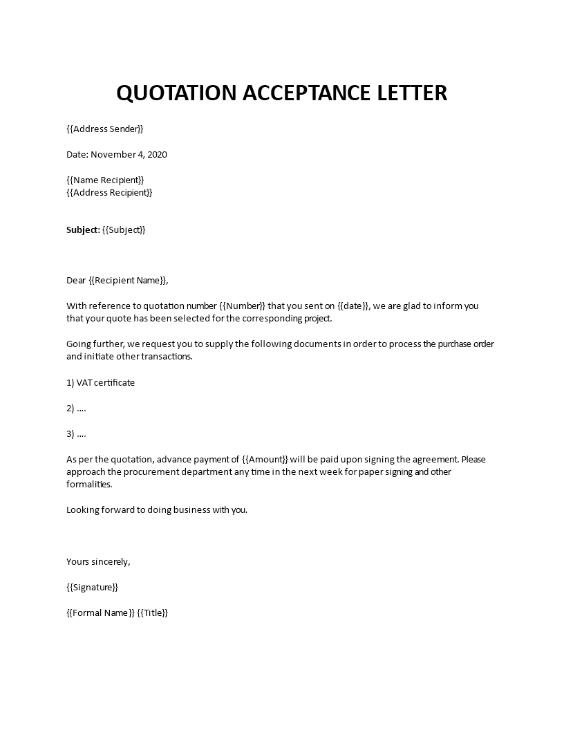 accept quotation email