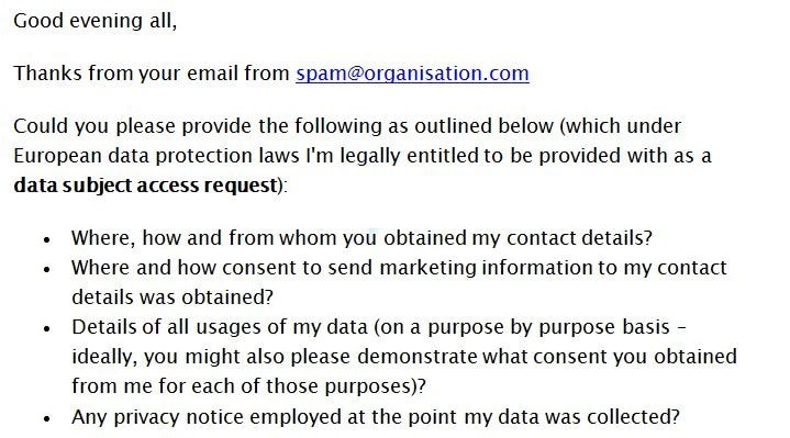 access request email