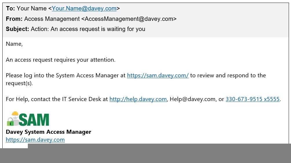 access request mail to manager