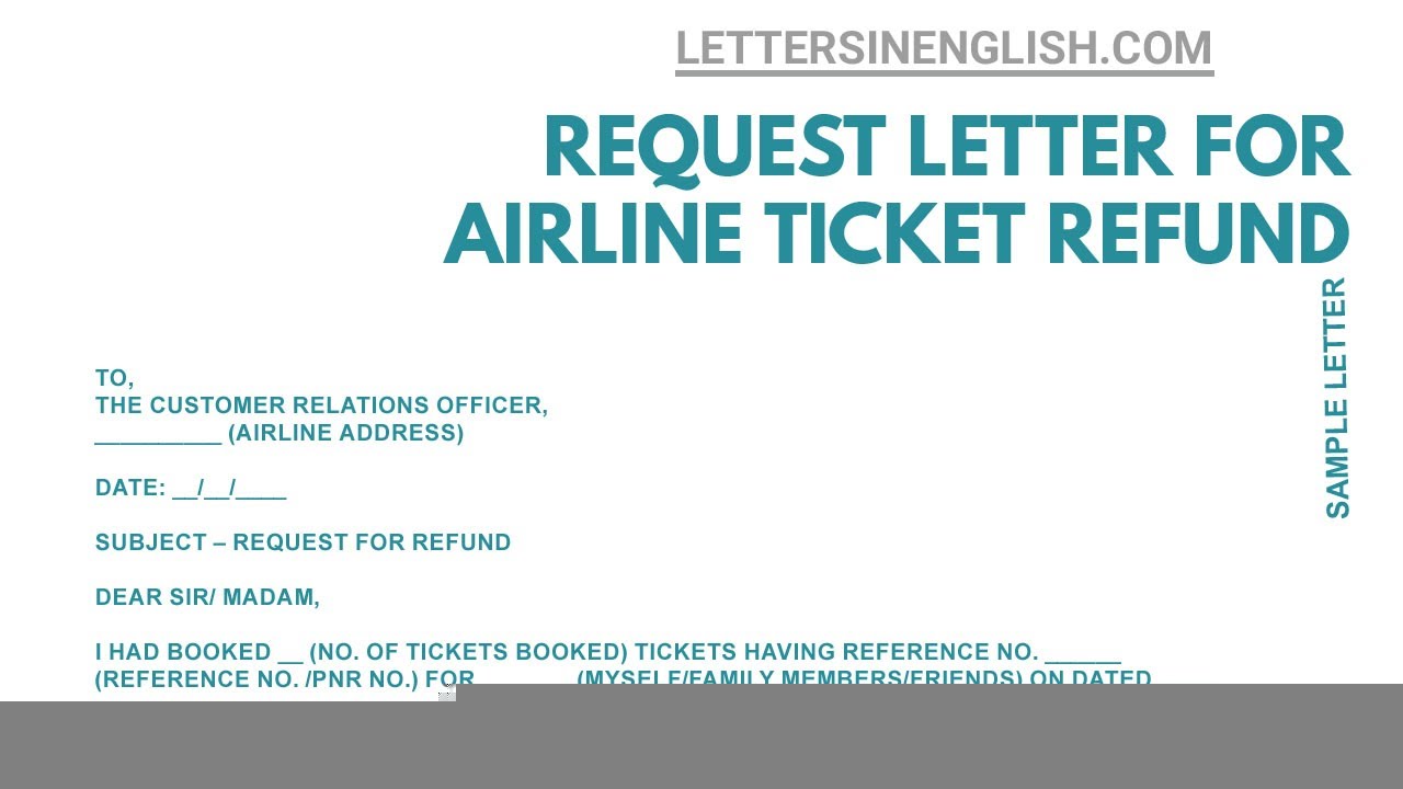 air ticket refund request email sample
