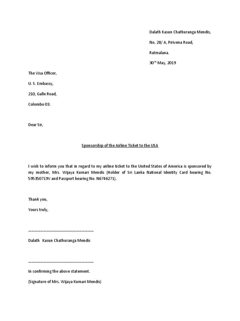 air ticket request letter to hr