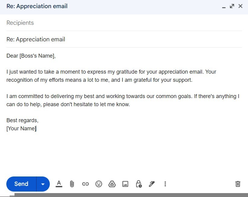 appreciation email response