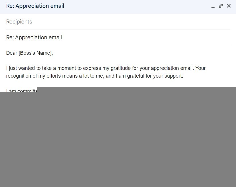 appreciation reply mail