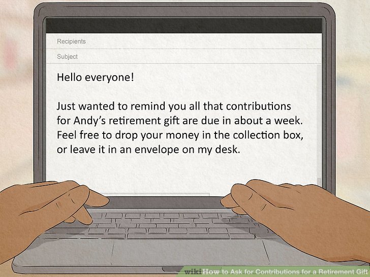 ask for contribution for farewell gift
