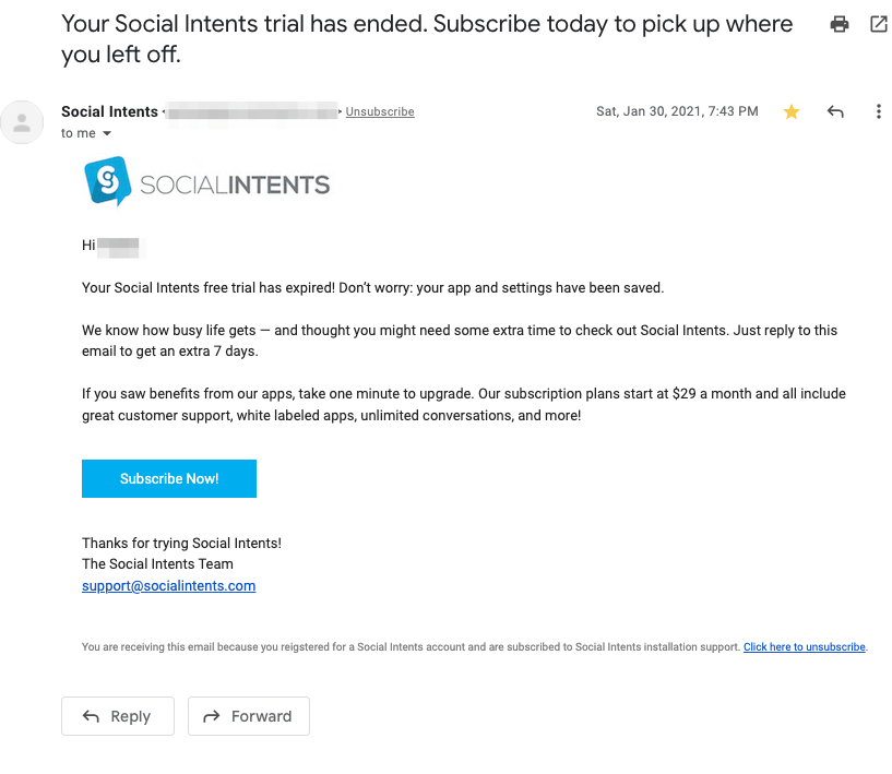 asking about update email