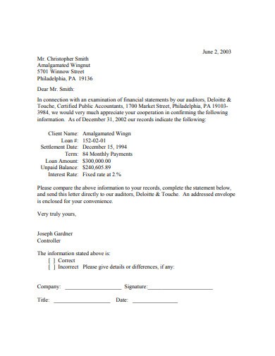 audit confirmation template