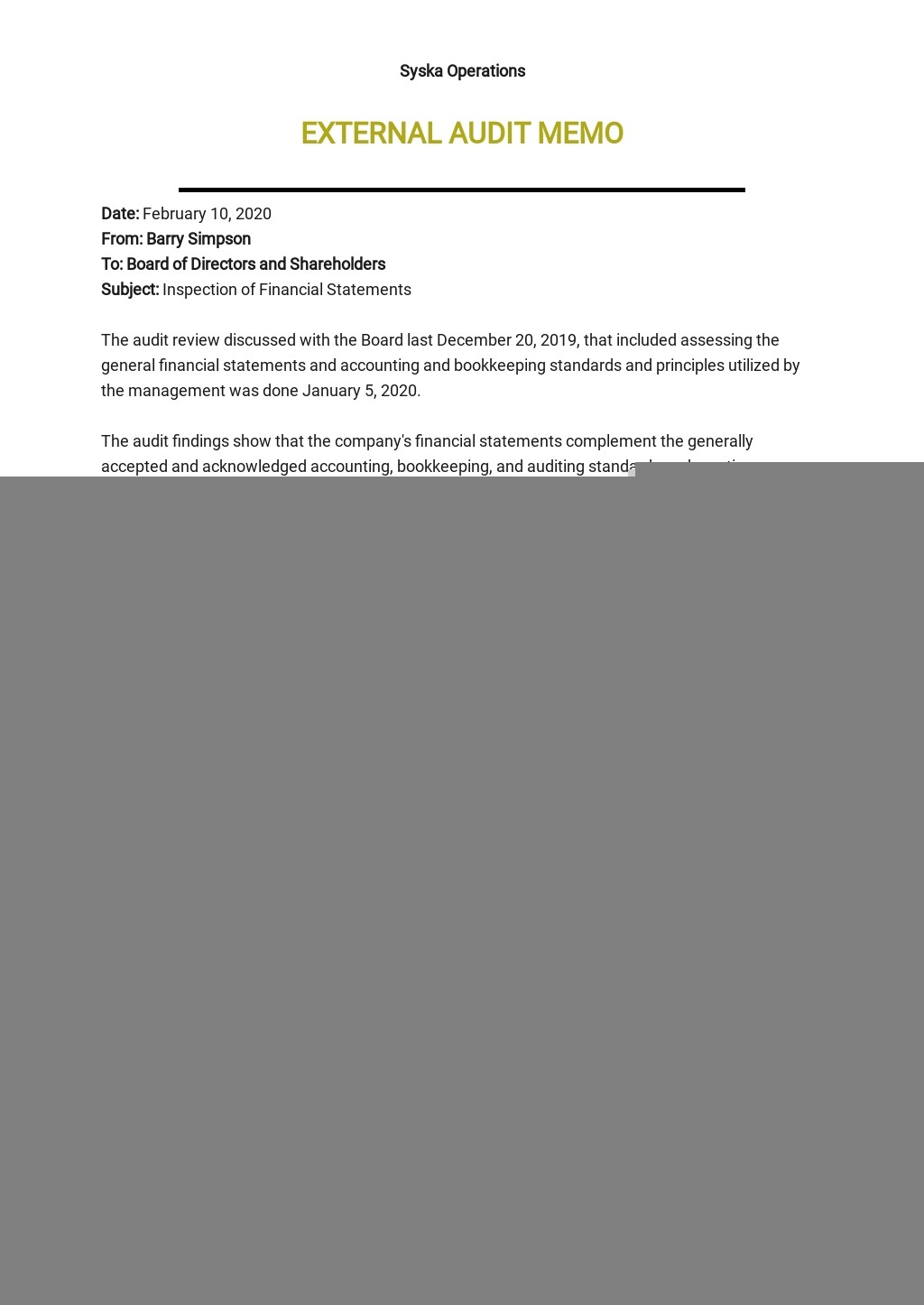 audit email template