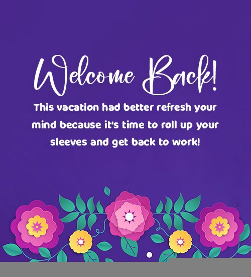 back to work after holiday email sample