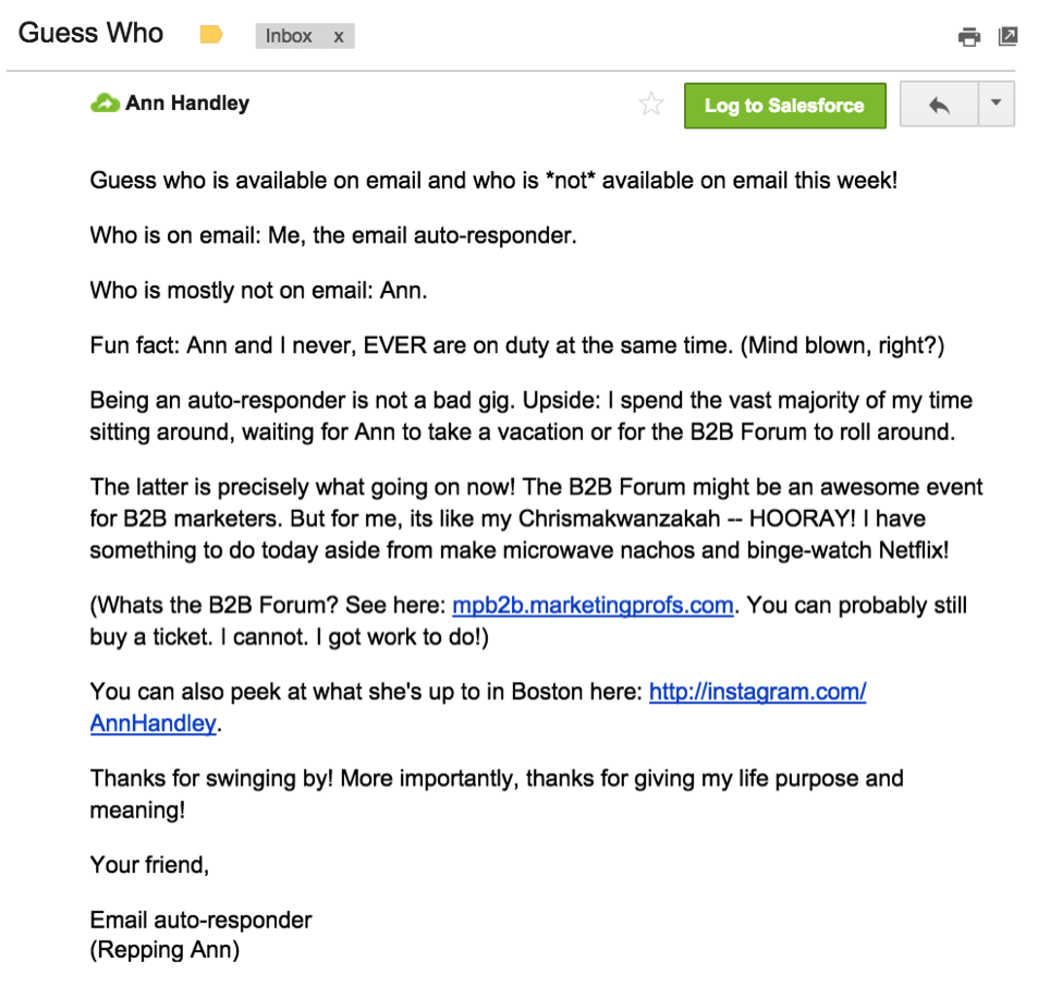 business trip email sample