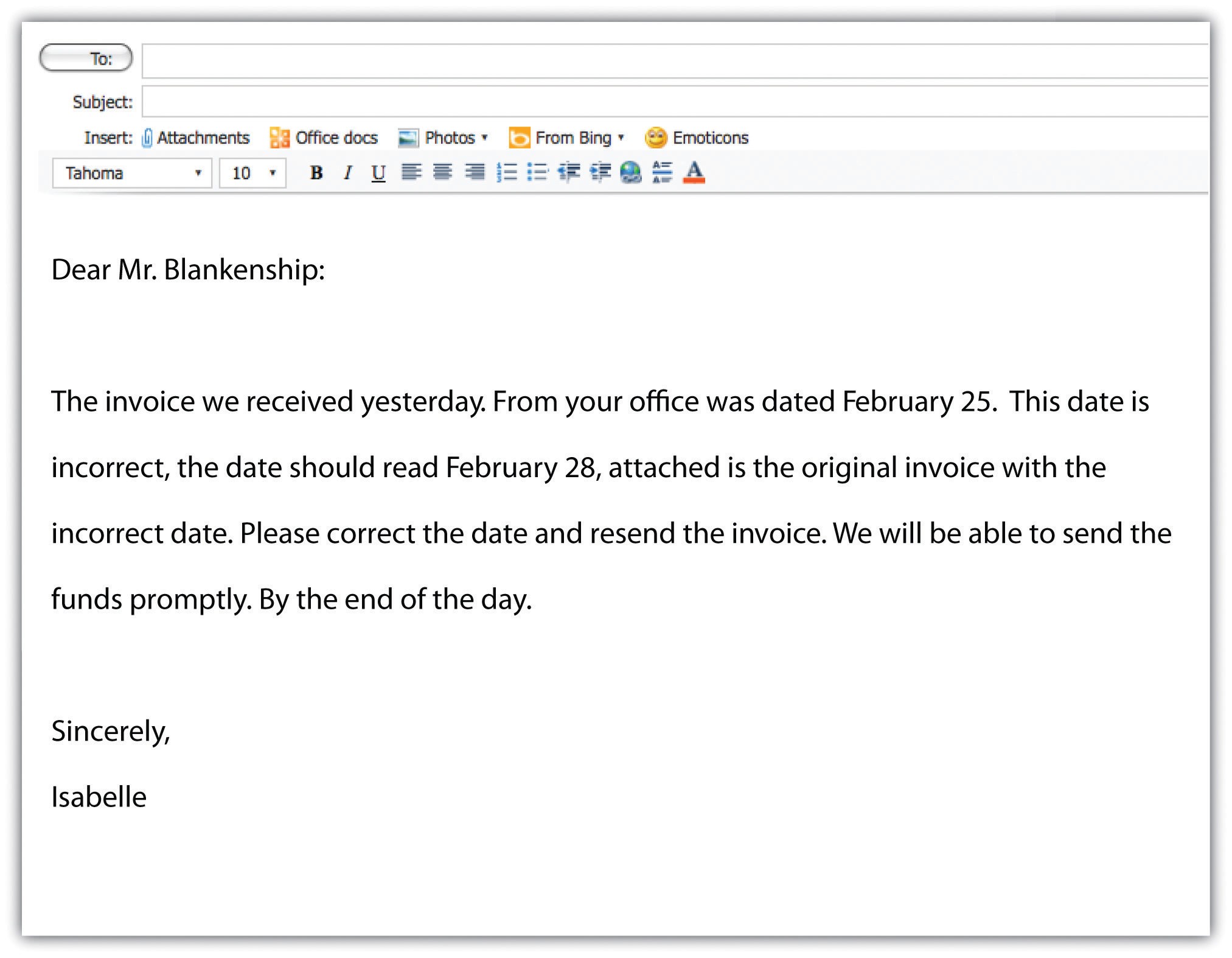 comp off mail to manager