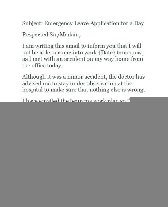 compensation leave request email