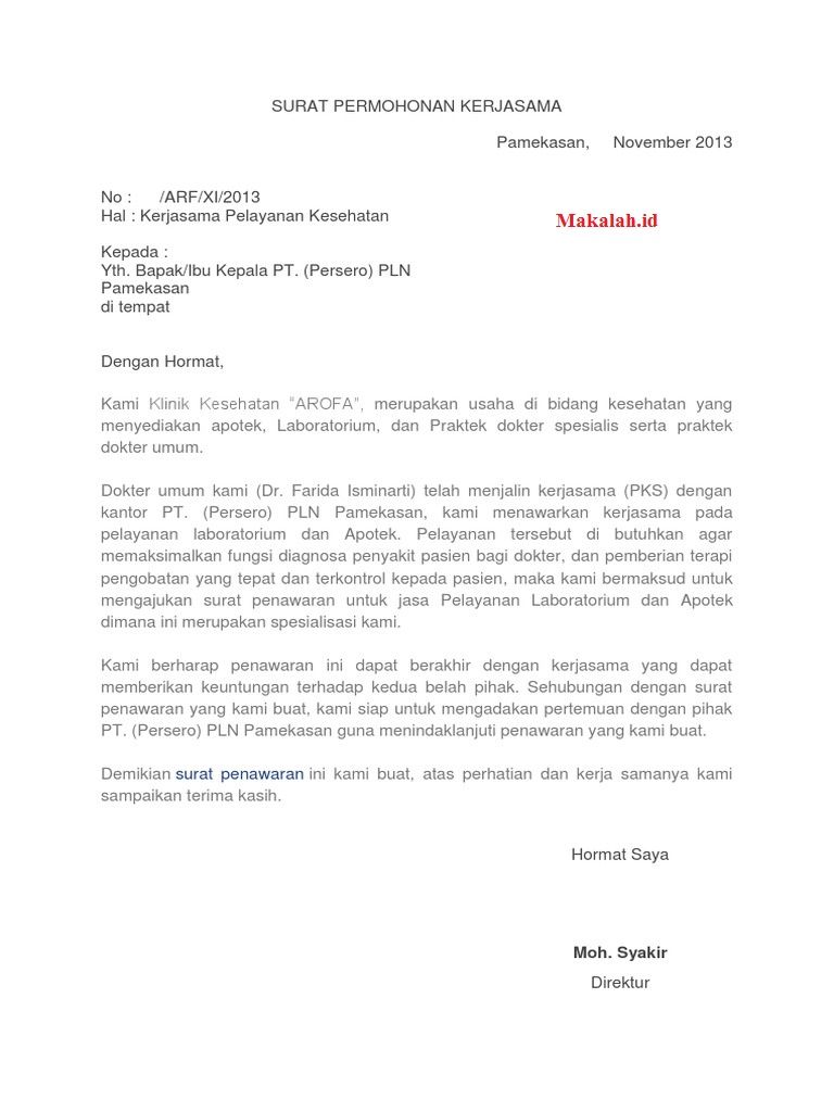 contoh email penawaran kerjasama