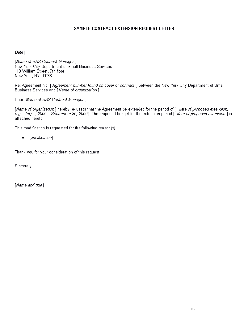 contract extension request email