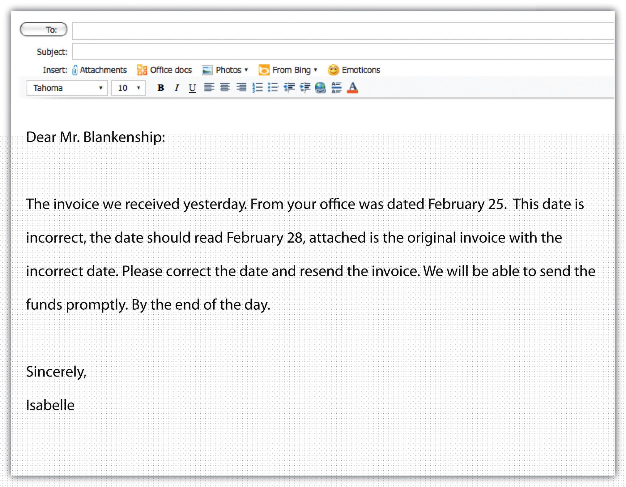 courtesy mail format