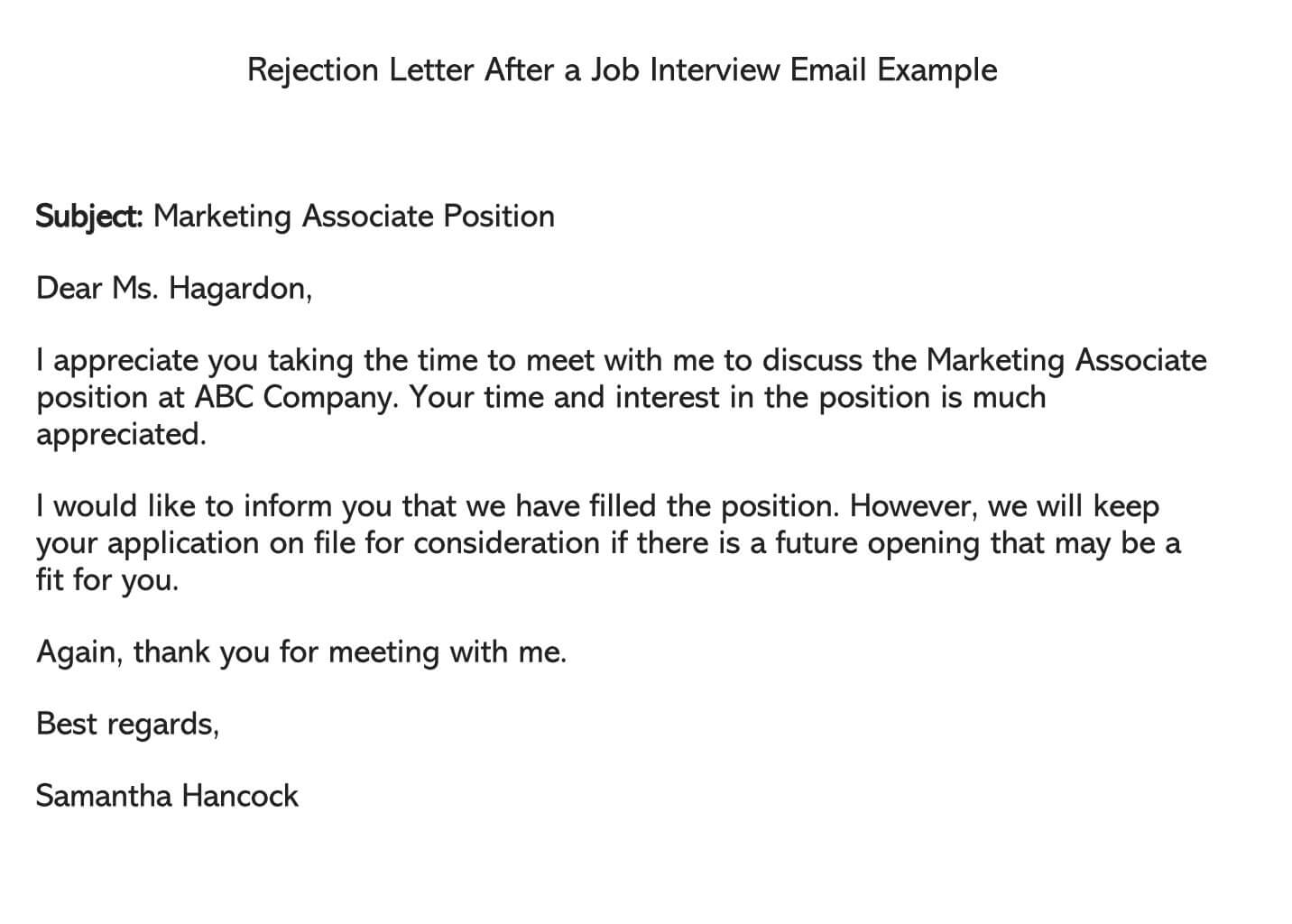 decline interview email