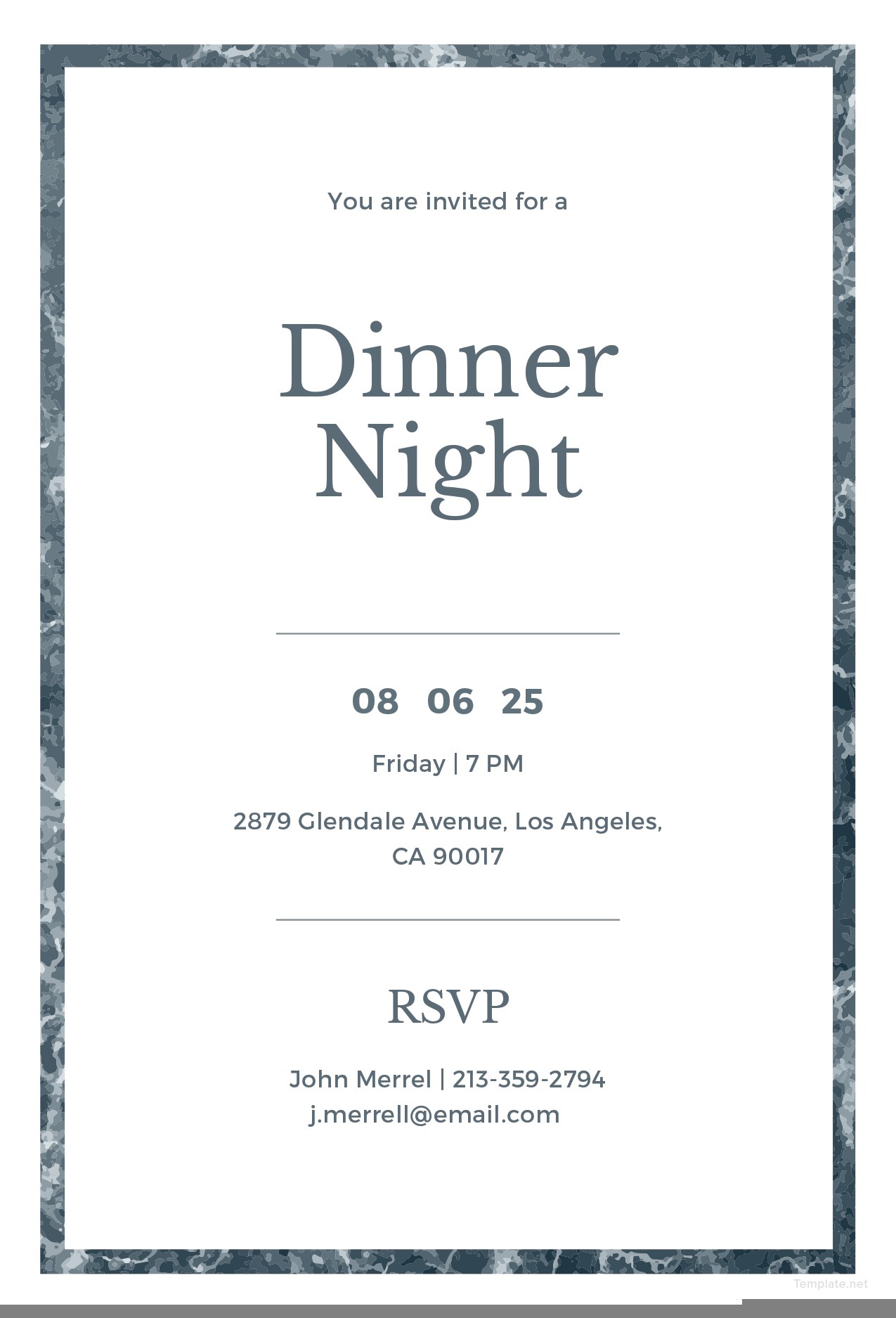 dinner invitation email sample