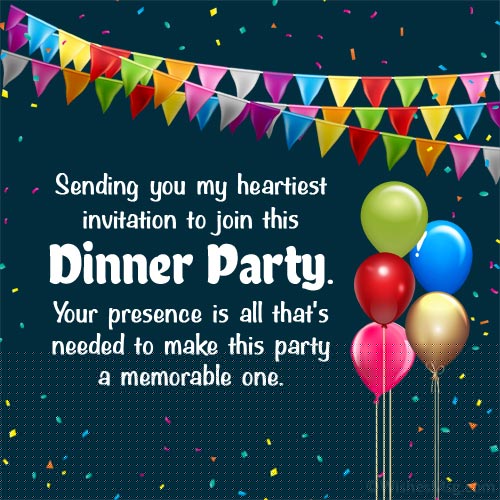 dinner invitation message for friends