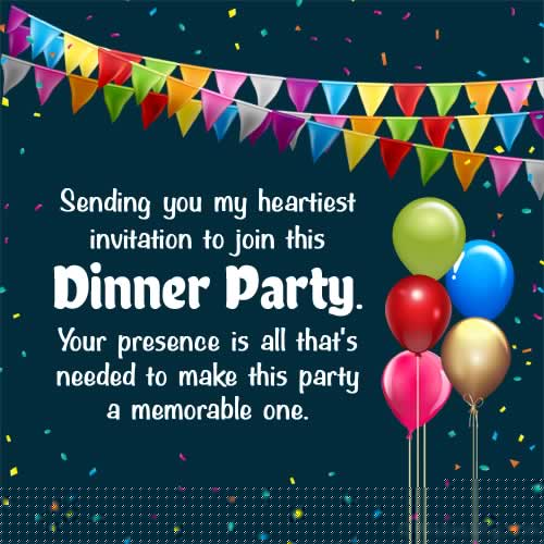 dinner invitation text message