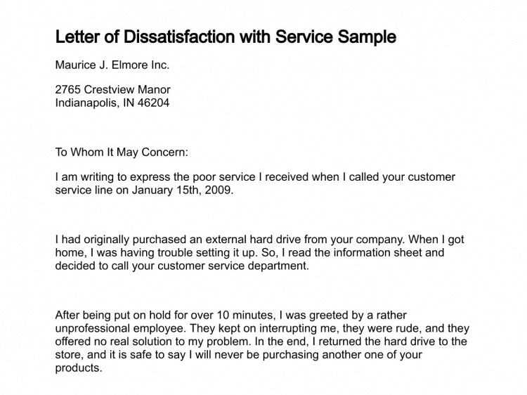disappointment email to manager sample