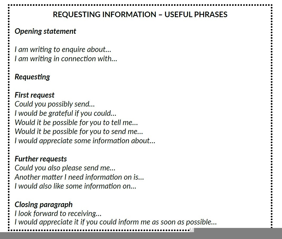 email asking for contact information