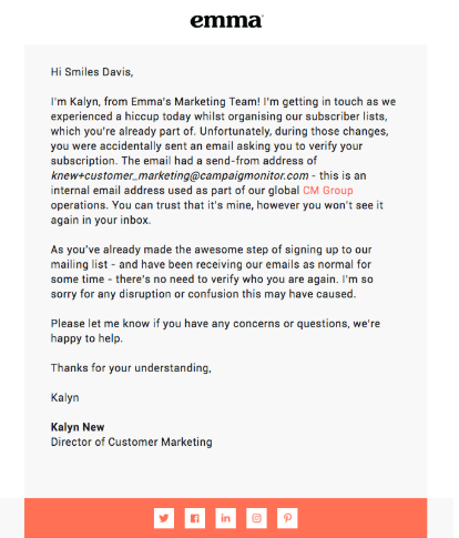 erratum meaning in email sample