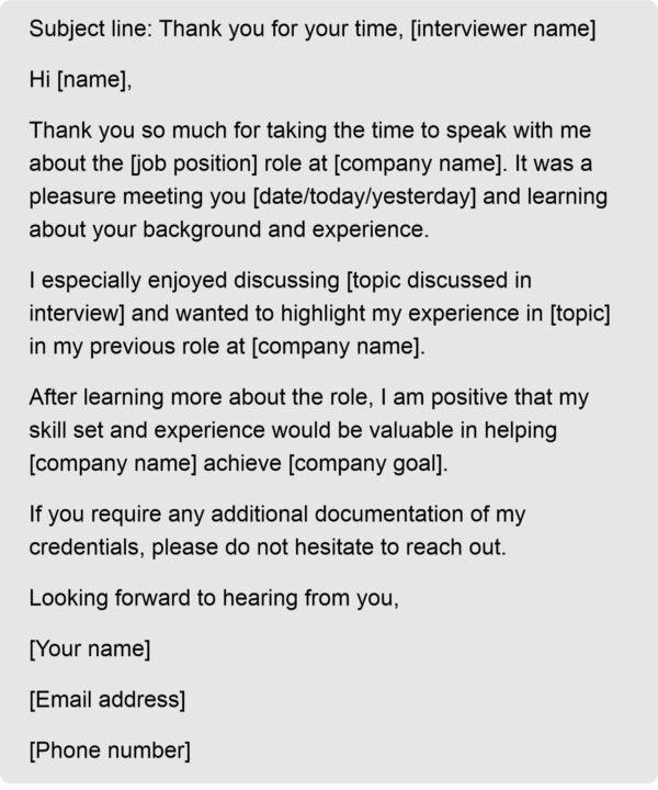 follow up email after internal interview