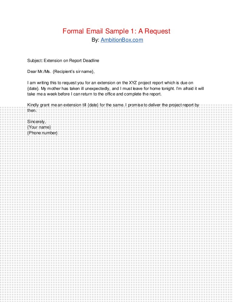 formal request email