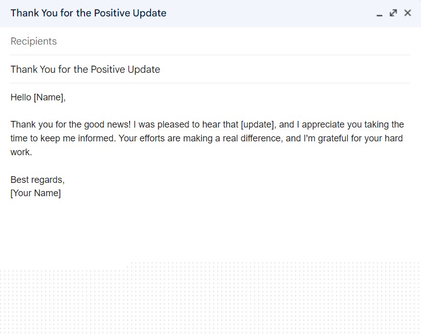 good news email sample