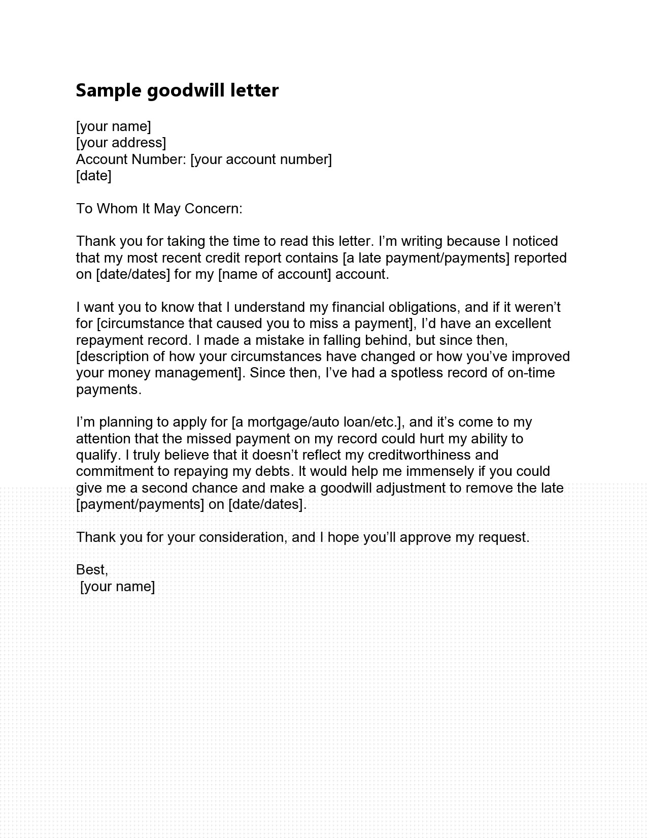 goodwill messages to an organization