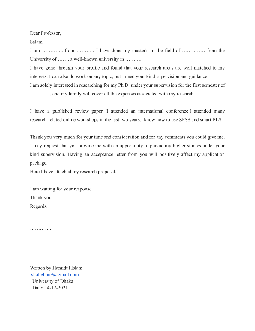 phd supervisor request letter sample