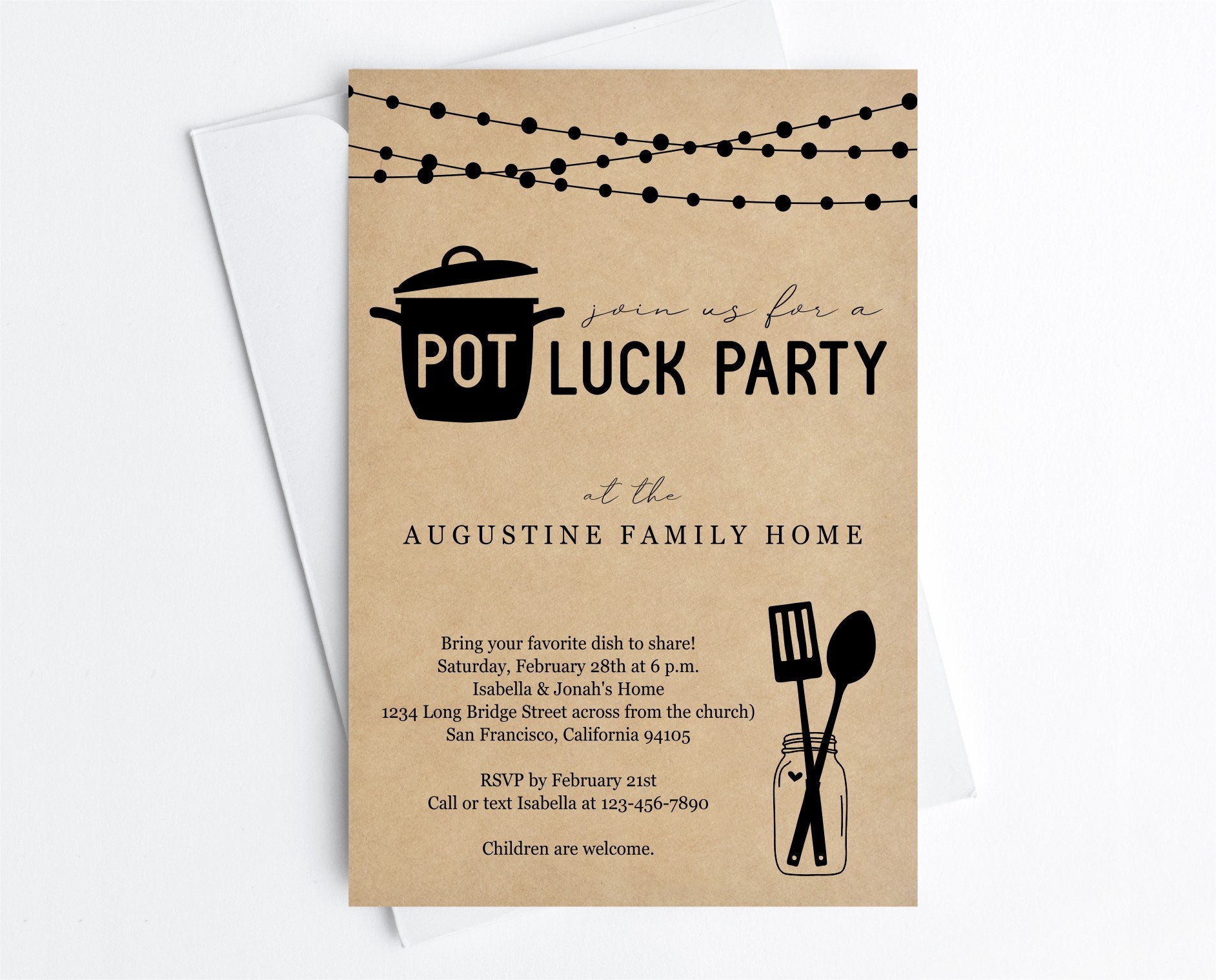 potluck invite wording