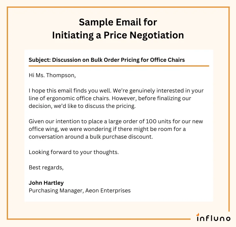 price negotiation email to supplier