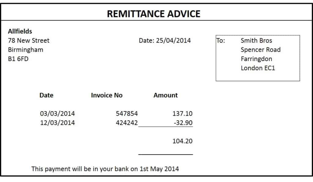 remittance email template