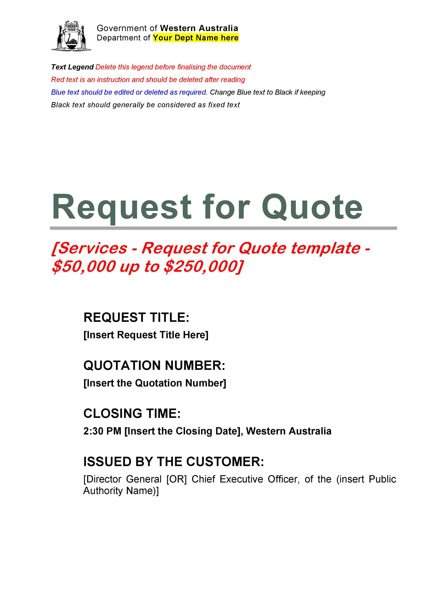 request for quotation letter