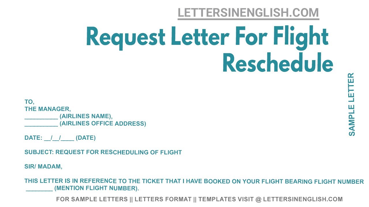 request letter for flight reschedule