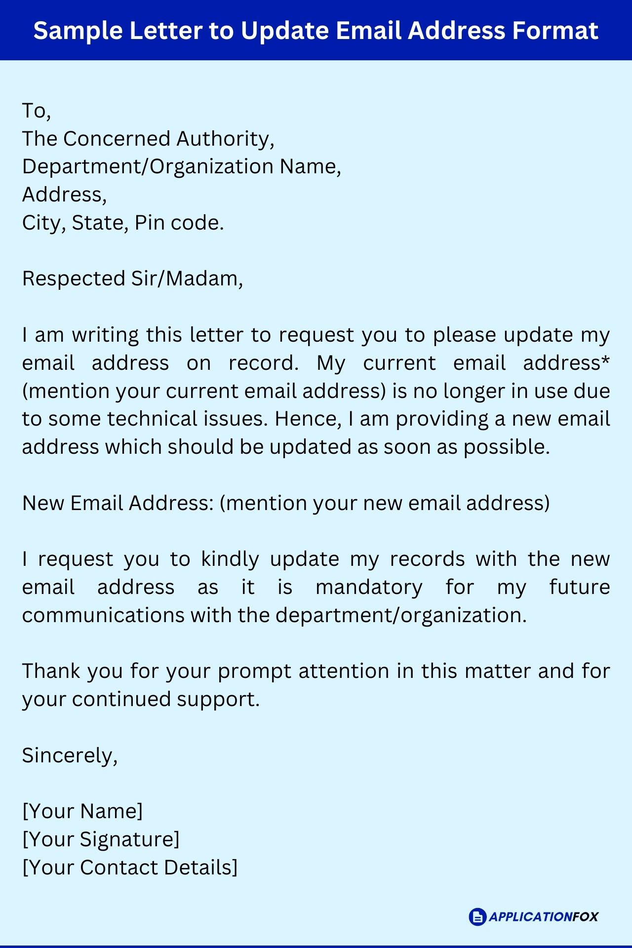 requesting for an update email