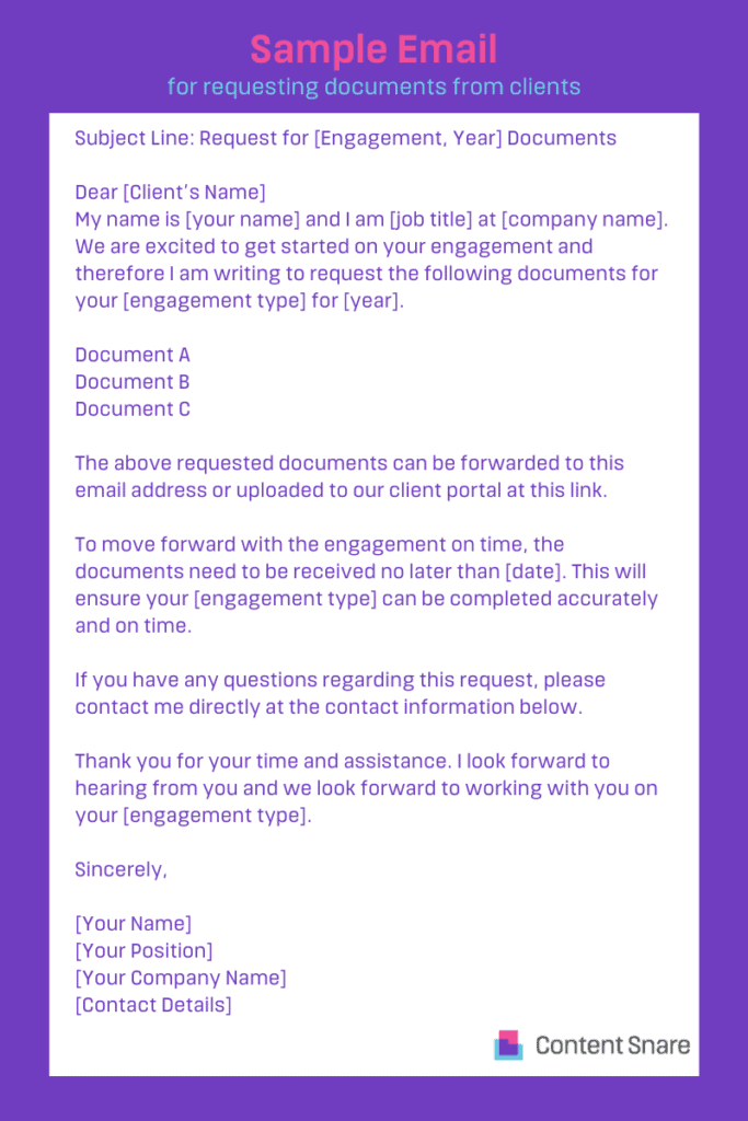 sample email for sending documents to company