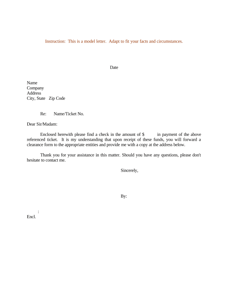 ticket request letter